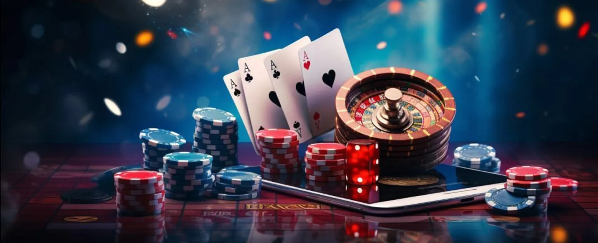 Background of a vibrant online casino with login interface